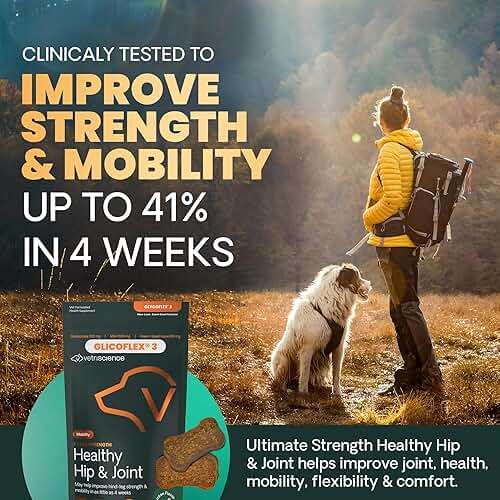 VetriScience Extra Strength Hip & Joint Supplement for Dogs – Supports Joint Health & Mobility, Vet-formulated w/Glucosamine, MSM & Green-Lipped Mussel – Chicken Flavor, 120 Chews - Image 4