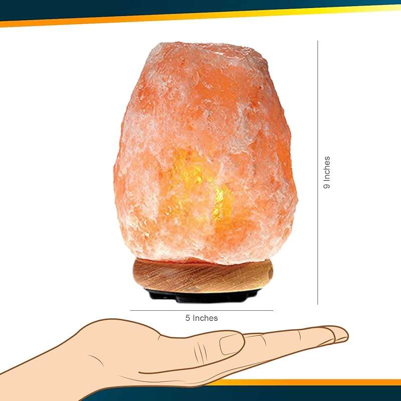 WBM LLC Himalayan Glow Natural Pink Salt Lamp, Crystal Salt Lamp Night Light with (ETL Certified) Brightness Control Dimmer Switch, Wooden Base & Salt Lamps Bulb | 6-8 LBS, Model Number: 1001 - Image 3