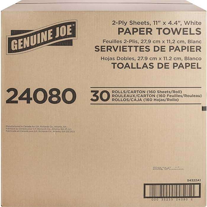 Genuine Joe-GJO24080 2-Ply Household Roll Paper Towels (Pack of 30) - WHITE - Image 2