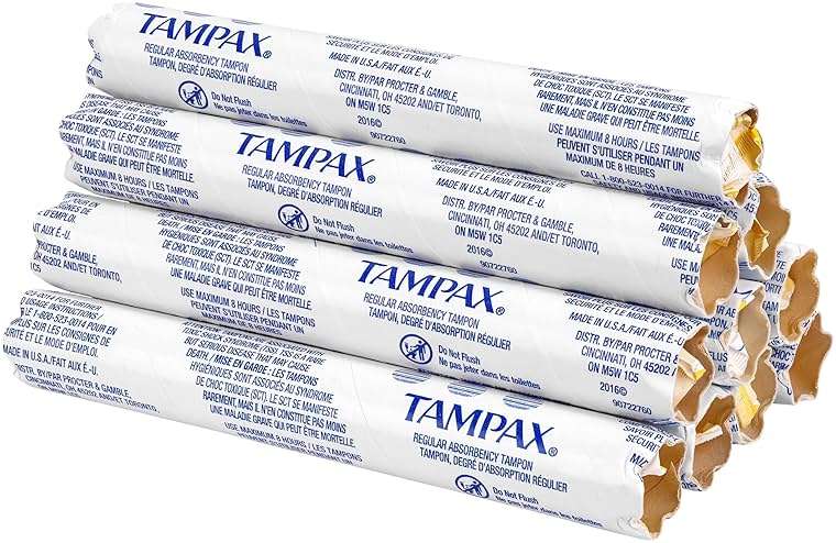 Hospeco Tampax Tampons for Vending Dispenser in Vending Tubes, Hospeco T500,(Case of 500), 7 Count, White - Image 1
