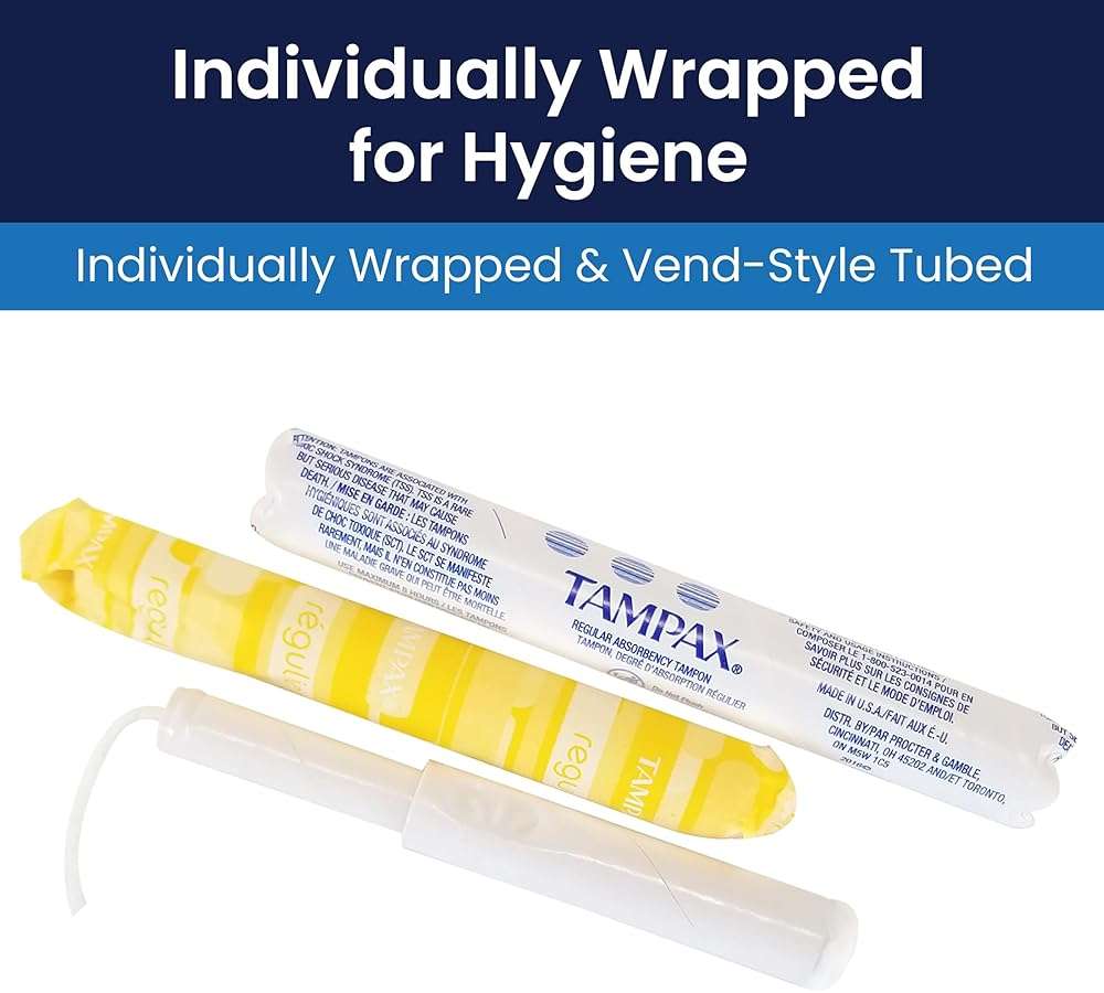 Hospeco Tampax Tampons for Vending Dispenser in Vending Tubes, Hospeco T500,(Case of 500), 7 Count, White - Image 6