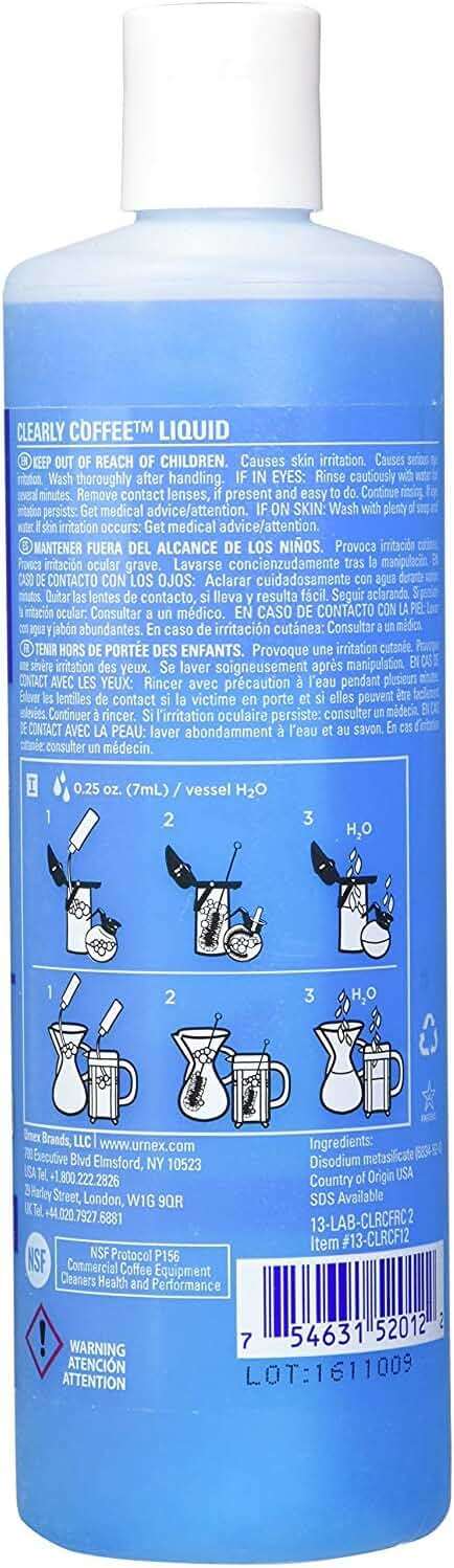 Urnex Clearly Coffee Pot Cleaner - 3 Pack - Made in the USA - French Press Liquid Cleaner for Glass Bowls Airpots Satellite Brewers and Thermal Servers Removes Coffee Oils - Image 3