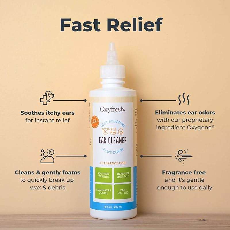 Oxyfresh Advanced Pet Ear Cleaner - Best Dog and Cat Ear Cleaning Solution - Helps with Yeast, Wax, Dirt & Itchy Ear Canal - Cleaning, Soothing, & Sting-Free Dog Ear Wash & Cat Ear Rinse - 8oz - Image 2