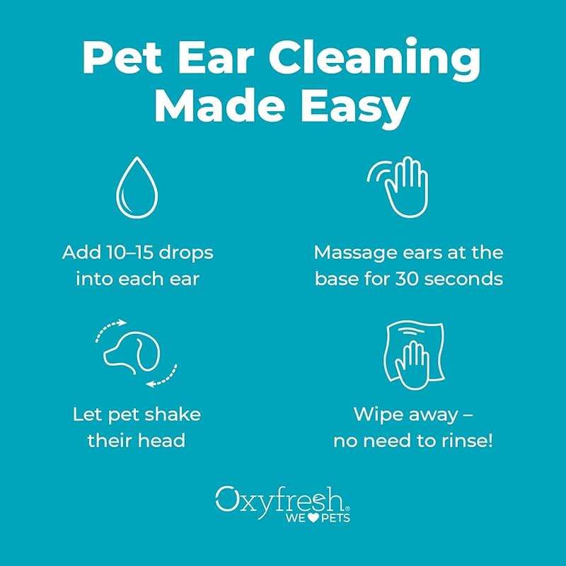 Oxyfresh Advanced Pet Ear Cleaner - Best Dog and Cat Ear Cleaning Solution - Helps with Yeast, Wax, Dirt & Itchy Ear Canal - Cleaning, Soothing, & Sting-Free Dog Ear Wash & Cat Ear Rinse - 8oz - Image 8