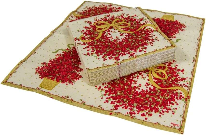 Caspari Entertaining Pepper Berry Cocktail Napkins, Red, 20-Pack - Image 8