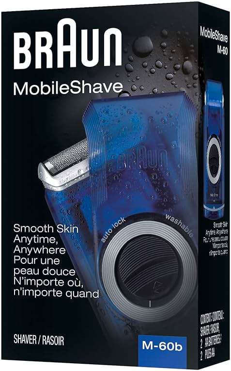 Braun Electric Razor for Men, M60b Mobile Electric Foil Shaver, Washable - Image 3