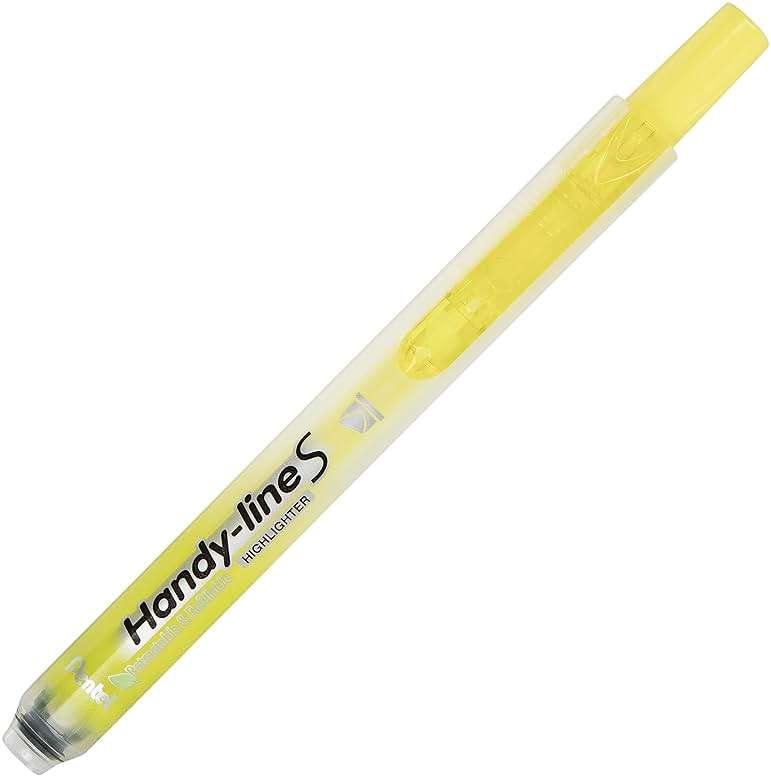 Pentel Handy-Line S Retractable Highlighter, Chisel Tip, Yellow Ink, 4/Pack (SXS15BP4G) - Image 3