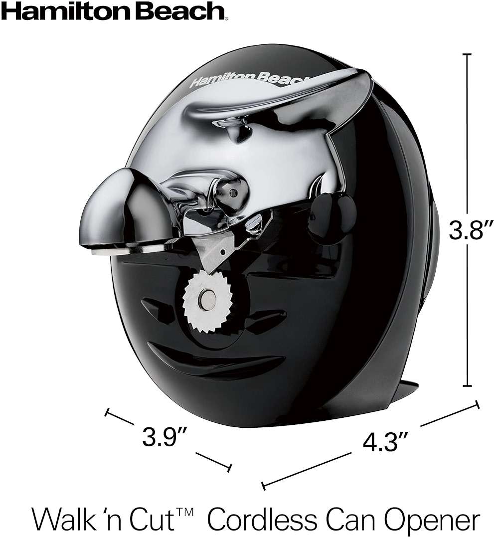 Hamilton Beach Walk 'n Cut Electric Can Opener for Kitchen, Use On Any Size, Automatic and Hand-Free, Cordless & Rechargeable, Easy Clean Removable Blade, Black (76501G) - Image 2