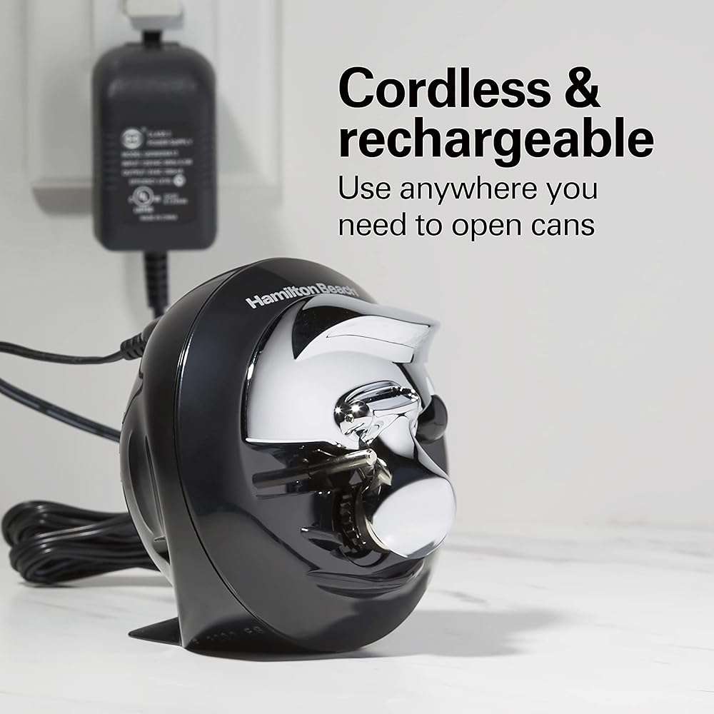 Hamilton Beach Walk 'n Cut Electric Can Opener for Kitchen, Use On Any Size, Automatic and Hand-Free, Cordless & Rechargeable, Easy Clean Removable Blade, Black (76501G) - Image 3