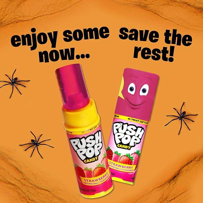 Push Pop Halloween Candy Variety Pack, 24Ct Bulk Individually Wrapped Lollipops for Party Favors in Assorted Flavors, Full Size, Fun Hard Candy For Birthday, Trick or Treat, Halloween Bowls, Gifts - Image 7