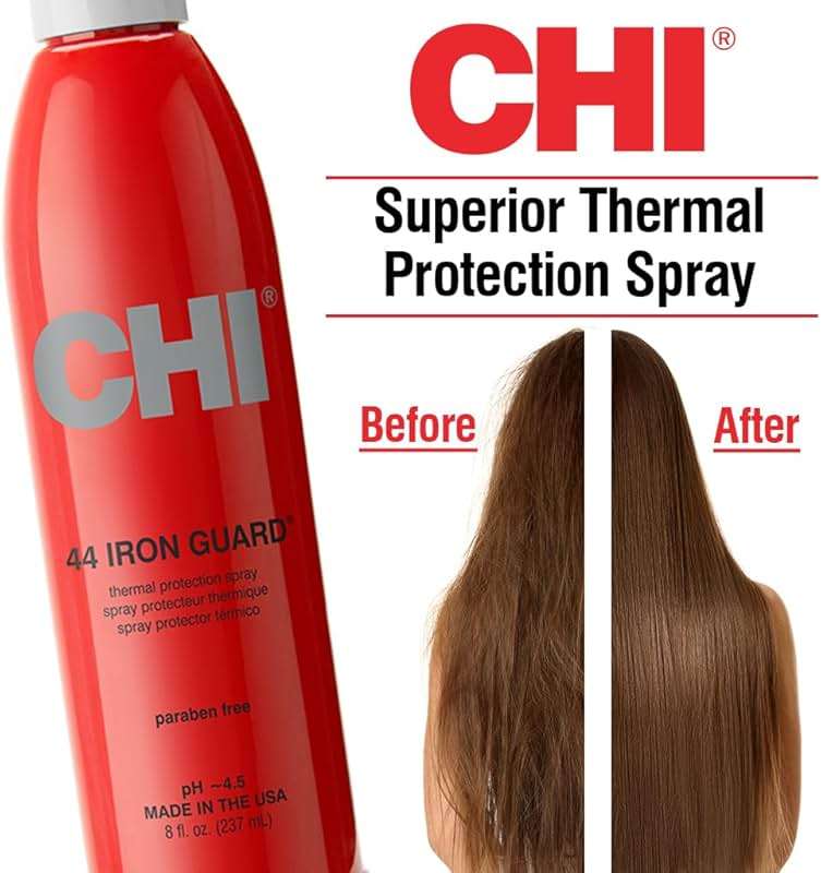 CHI 44 Iron Guard Thermal Protection Spray for Hair, Heat Damage Shield with Ceramic Minerals, Lightweight Styling Spray, Frizz Control & Shine Enhancer, 8 Fl Oz - Image 5