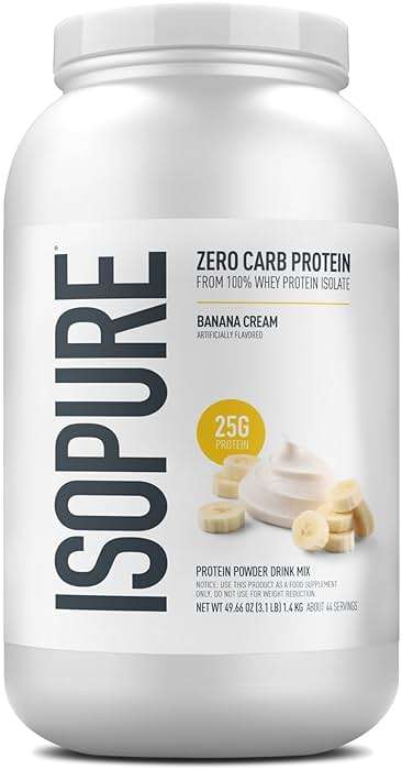 Isopure Zero Carb 100% Pure Whey Isolate Protein Powder, Gluten Free, With Vitamins, Banana Cream, 25g Protein Per Serving, 3 Lbs, 44 Servings (Packaging May Vary) - Image 1