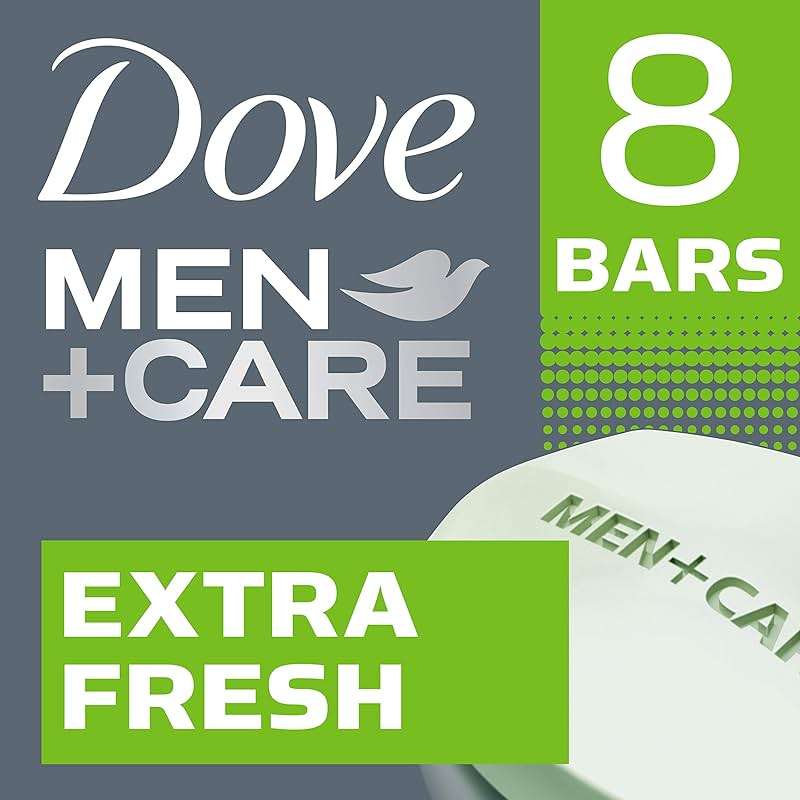 DOVE MEN + CARE 3 in 1 Bar Cleanser for Body, Face, and Shaving Extra Fresh Body and Facial Cleanser More Moisturizing Than Bar Soap to Clean and Hydrate Skin 3.75 Ounce (Pack of 8) - Image 3