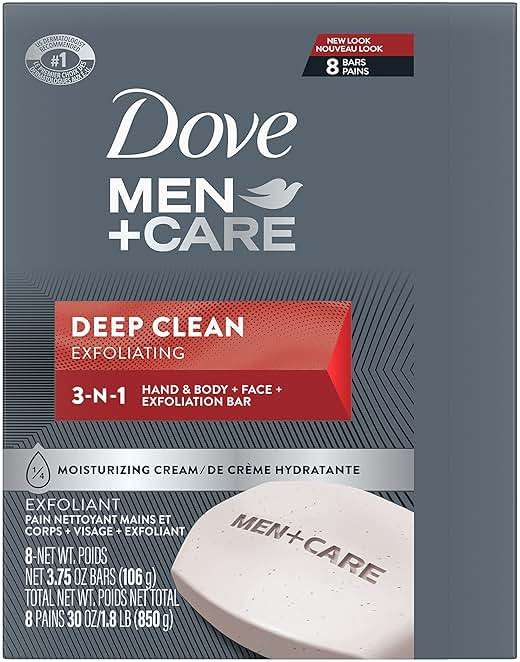 Dove Men+Care Men's Bar Soap Deep Clean 8 Bars More Moisturizing Than Bar Soap Effectively Washes Away Bacteria, Nourishes Your Skin 3.75 oz - Image 2