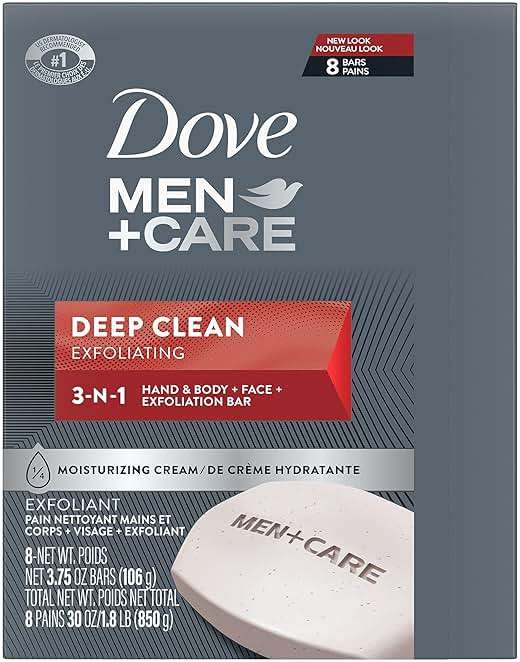 Dove Men+Care Men's Bar Soap Deep Clean 8 Bars More Moisturizing Than Bar Soap Effectively Washes Away Bacteria, Nourishes Your Skin 3.75 oz - Image 3