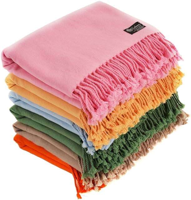 Cashmere Boutique 100% Pure Cashmere Throw Blanket - Lightweight, Breathable Cozy Luxury, Soft and Warm - 60 x 80 Inches - Image 1