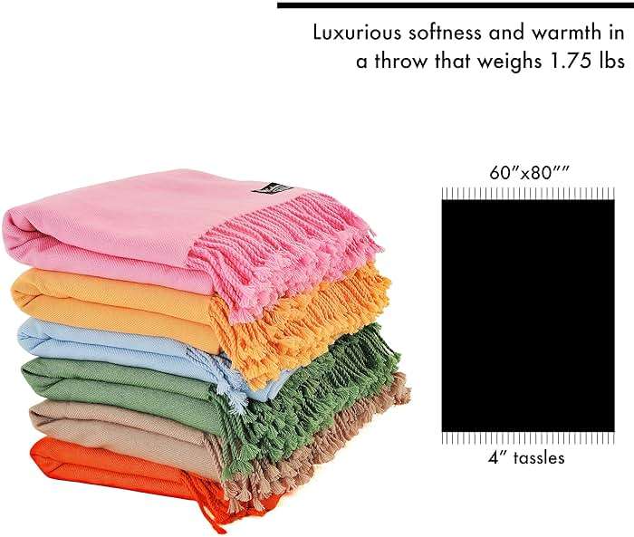 Cashmere Boutique 100% Pure Cashmere Throw Blanket - Lightweight, Breathable Cozy Luxury, Soft and Warm - 60 x 80 Inches - Image 6