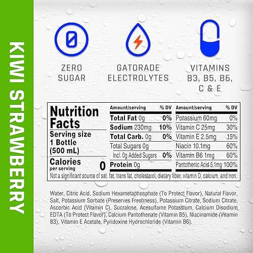 Propel, Kiwi Strawberry, Zero Calorie Sports Drinking Water with Electrolytes and Vitamins C&E, 16.9 Fl Oz (12 Count) - Image 2