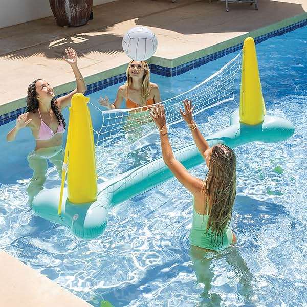 Intex 56508EP Inflatable Floating Swimming Pool Toys Volleyball Game, Green - Image 2