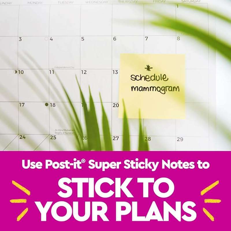 Post-it Super Sticky Notes, 10 Sticky Note Pads, 3 x 3 in., School Supplies, Office Products, Sticky Notes for Vertical Surfaces, Monitors, Walls and Windows, Canary Yellow - Image 5
