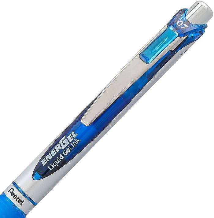Pentel EnerGel Deluxe RTX Retractable Liquid Gel Pen, 0.7mm, Metal Tip, Blue Ink, 2 Pack (BL77BP2C) - Image 4