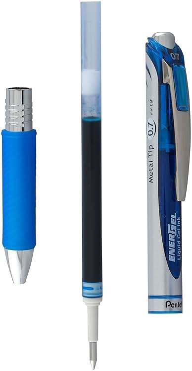 Pentel EnerGel Deluxe RTX Retractable Liquid Gel Pen, 0.7mm, Metal Tip, Blue Ink, 2 Pack (BL77BP2C) - Image 6