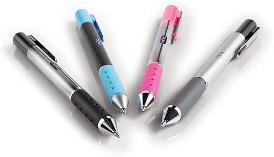 TUL Retractable Gel Pens, Fine Point, 0.5 mm, Gray Barrel, Black Ink, Pack Of 12 Pens - Image 2