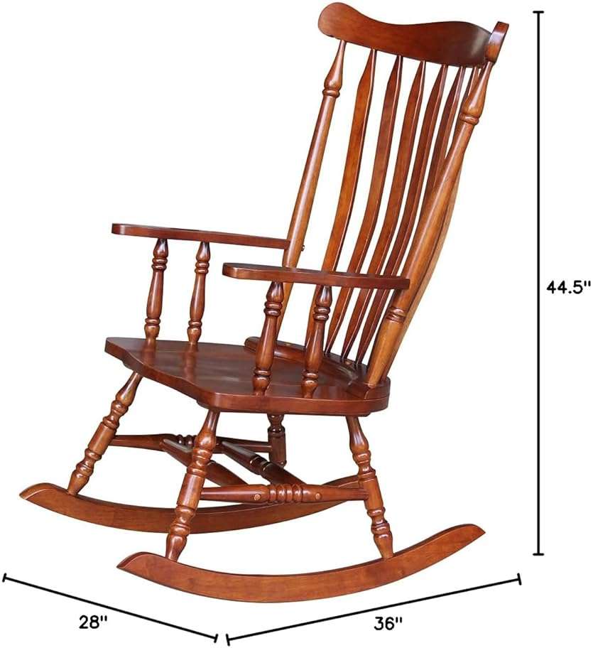 International Concepts Solid Wood Rocking Chair in Soft Cherry - Image 2
