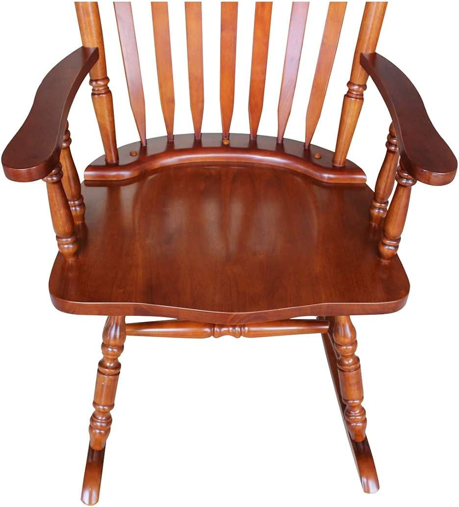 International Concepts Solid Wood Rocking Chair in Soft Cherry - Image 12