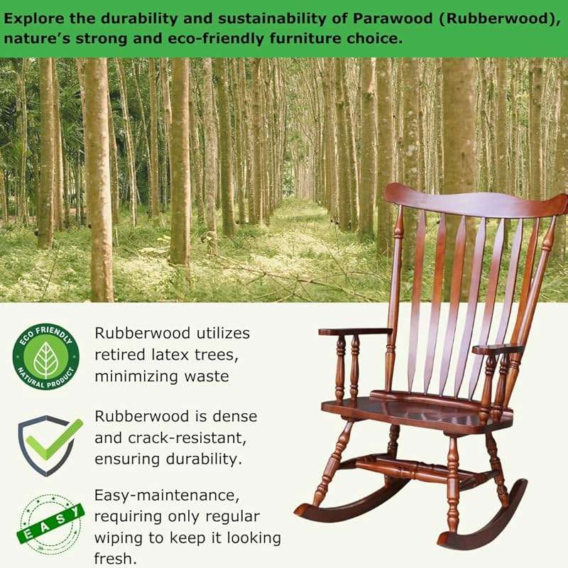 International Concepts Solid Wood Rocking Chair in Soft Cherry - Image 3
