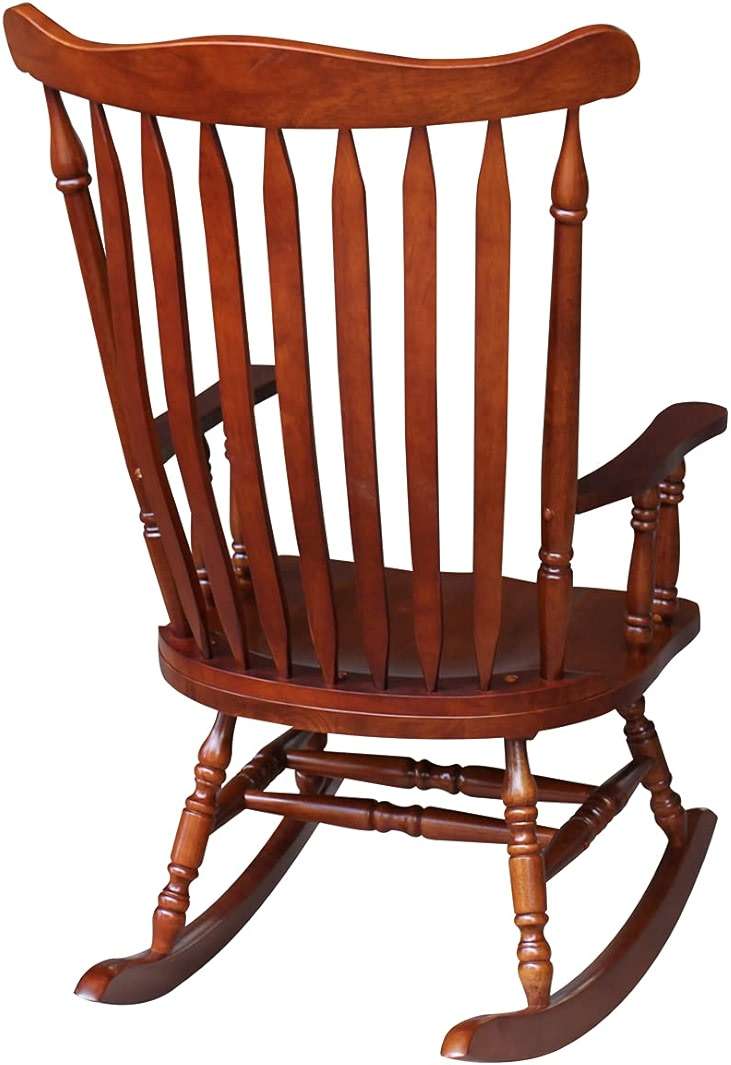 International Concepts Solid Wood Rocking Chair in Soft Cherry - Image 5
