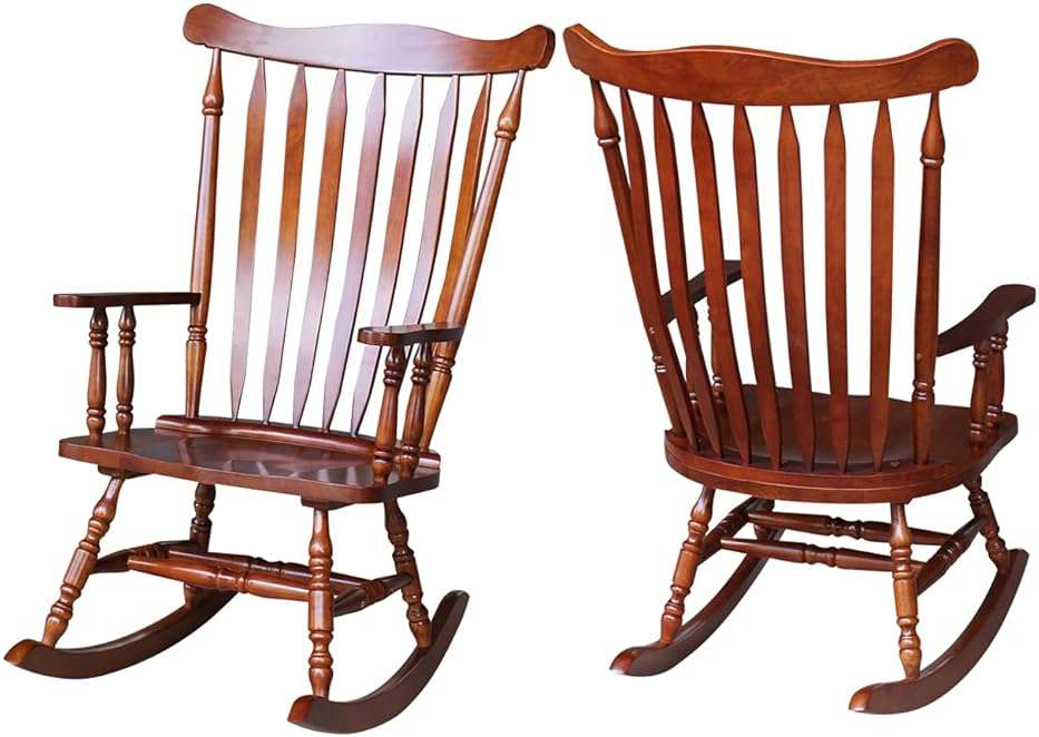 International Concepts Solid Wood Rocking Chair in Soft Cherry - Image 6
