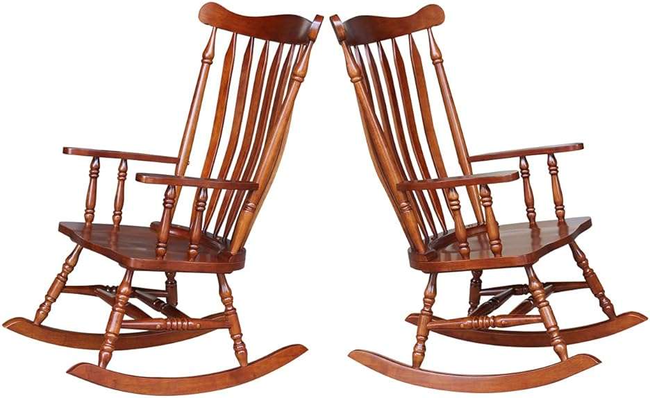 International Concepts Solid Wood Rocking Chair in Soft Cherry - Image 8