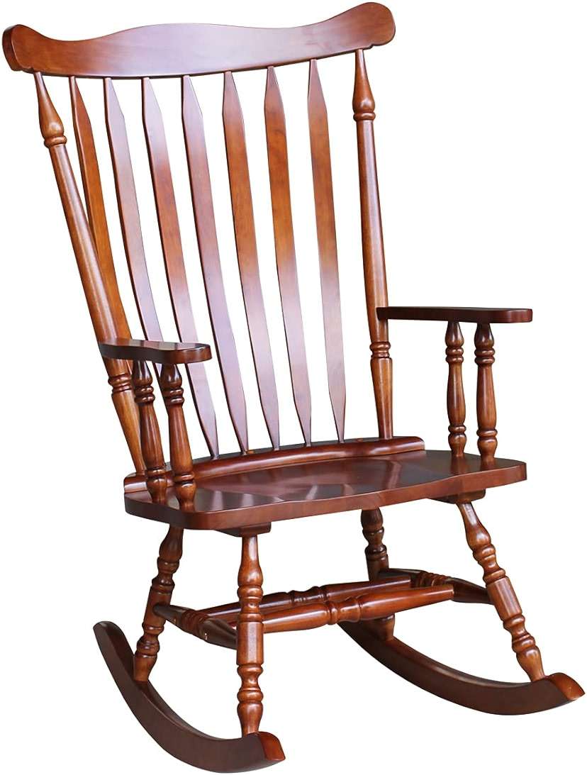 International Concepts Solid Wood Rocking Chair in Soft Cherry - Image 9