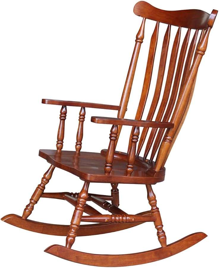 International Concepts Solid Wood Rocking Chair in Soft Cherry - Image 10