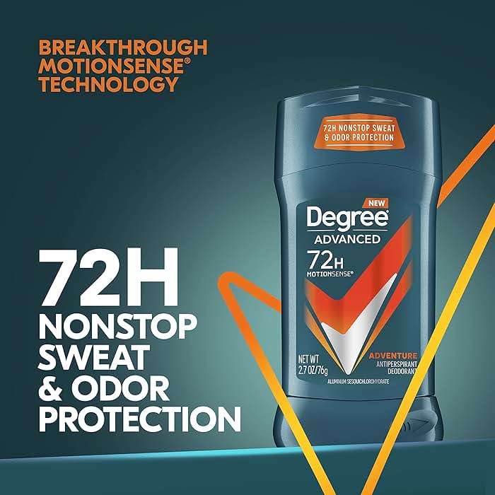 Degree Men Antiperspirant Deodorant Adventure Antiperspirant For Men With MotionSense Technology 2.7 oz, Pack of 4 - Image 7