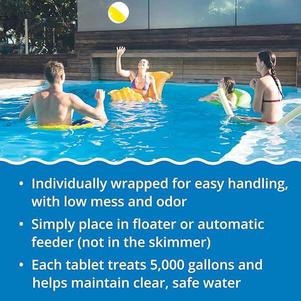 In The Swim 3 Inch Stabilized Chlorine Tablets for Sanitizing Swimming Pools - Individually Wrapped, Slow Dissolving - 90% Available Chlorine - Tri-Chlor - 50 Pounds - Image 4
