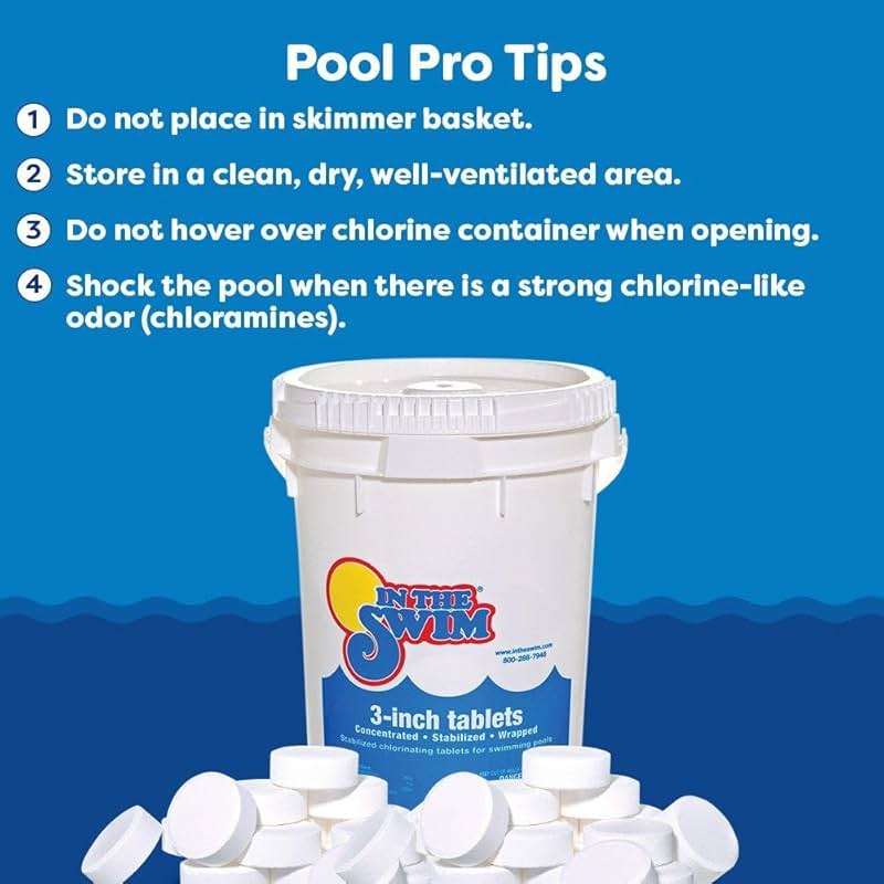 In The Swim 3 Inch Stabilized Chlorine Tablets for Sanitizing Swimming Pools - Individually Wrapped, Slow Dissolving - 90% Available Chlorine - Tri-Chlor - 50 Pounds - Image 5