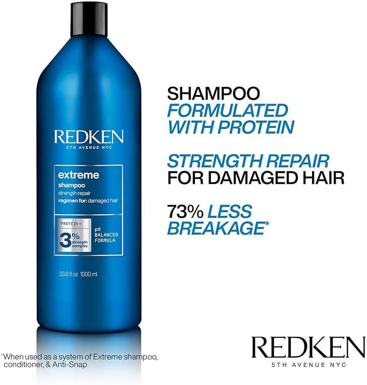 Redken Extreme Shampoo - Strengthen & Repair Damaged Hair, For Damaged Hair, Infused With Proteins - Image 2