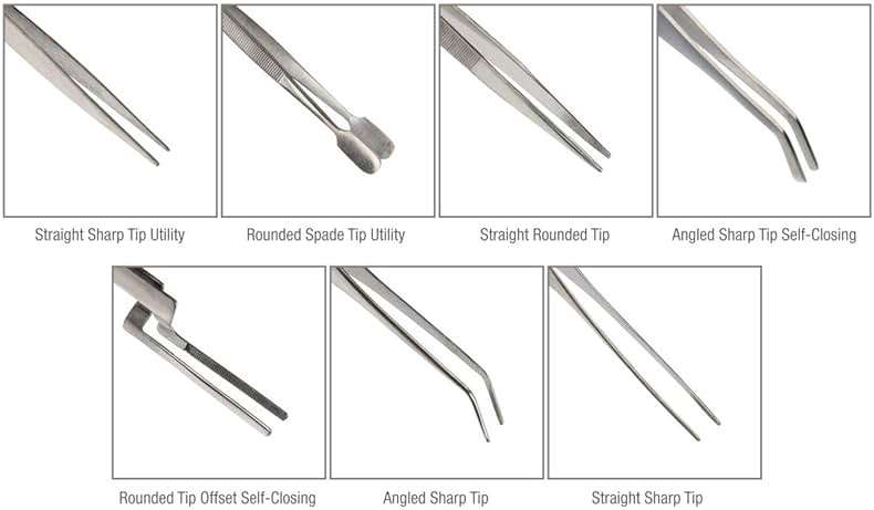 Steelman 7-Piece Tweezer Variety Tool Set for Electronic Repairs, Jewelry Making, and Model Building, Stainless Steel, Includes Sharp, Angled, Blunt, and Offset Tips, Storage Case Included - Image 3