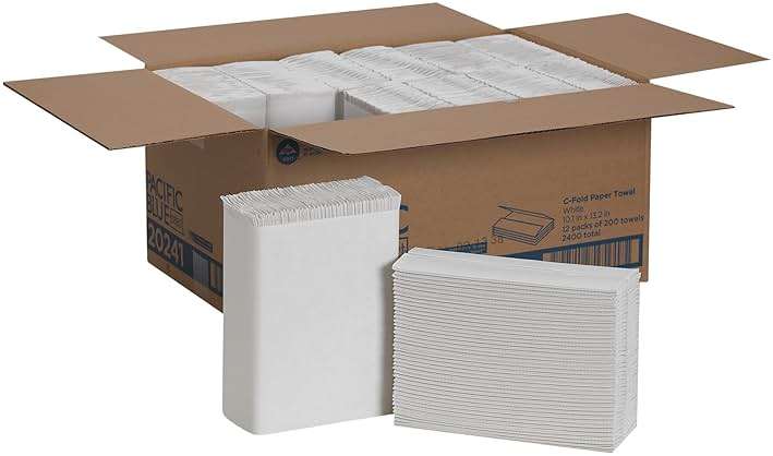 Pacific Blue Select C-Fold Paper Towels by GP PRO (Georgia-Pacific), White, 20241, 200 Towels Per Pack, 12 Packs Per Case (2400 Total), 10.10'' x 13.20 - Image 1