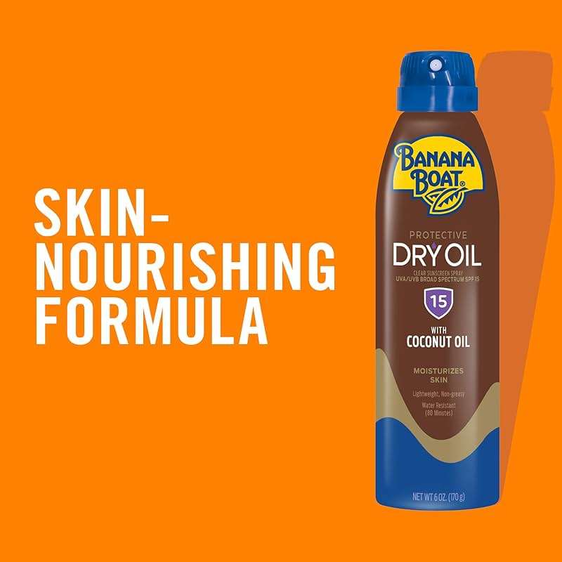 Banana Boat Protective Tanning Dry Oil Clear Spray Sunscreen SPF 15, 6oz, Pack of 3 - Image 2