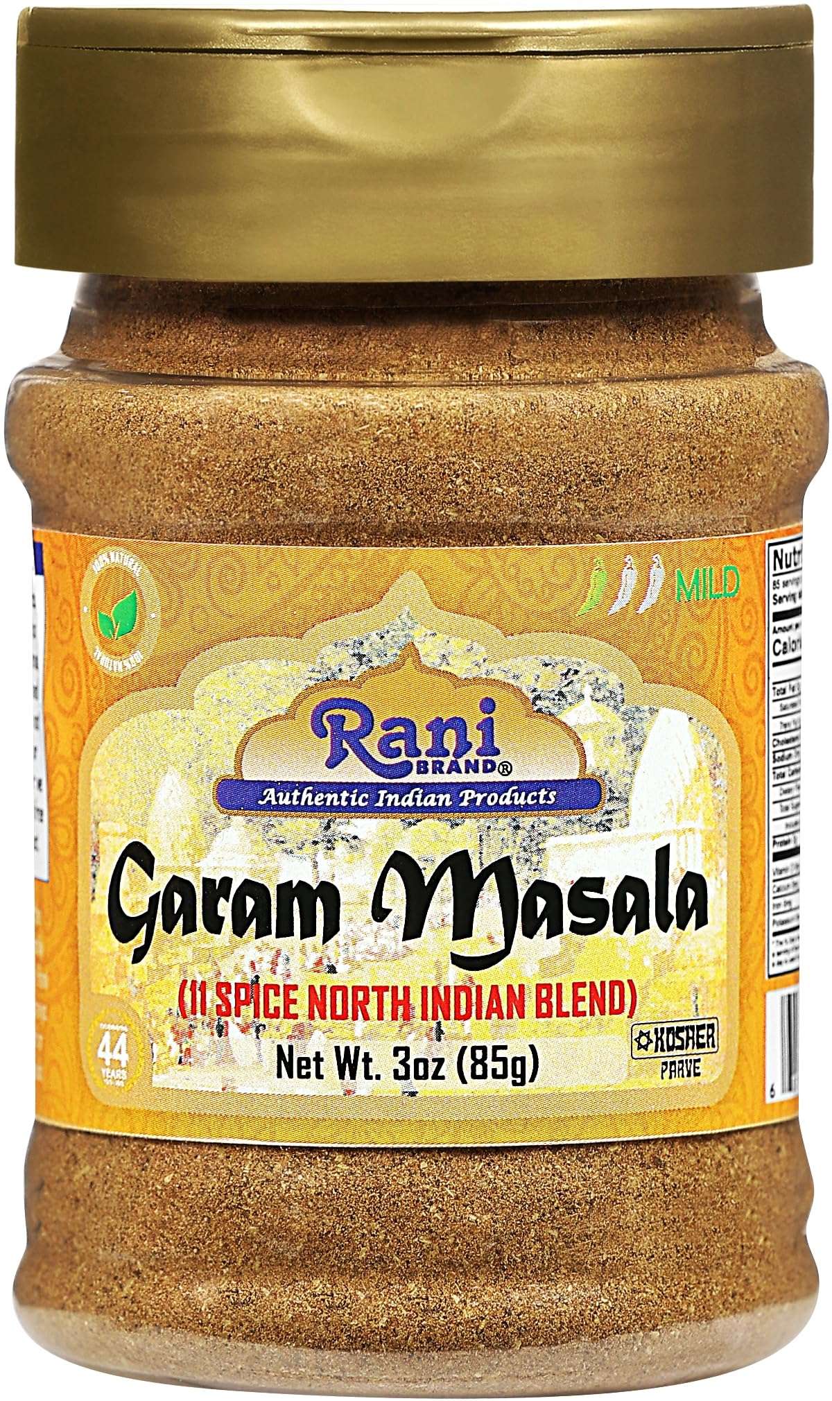 Rani Garam Masala Indian 11-Spice Blend 3oz (85g) PET Jar ~ All Natural, Salt-Free | Vegan | No Colors | Gluten Friendly | NON-GMO | Kosher | Indian Origin - Image 1