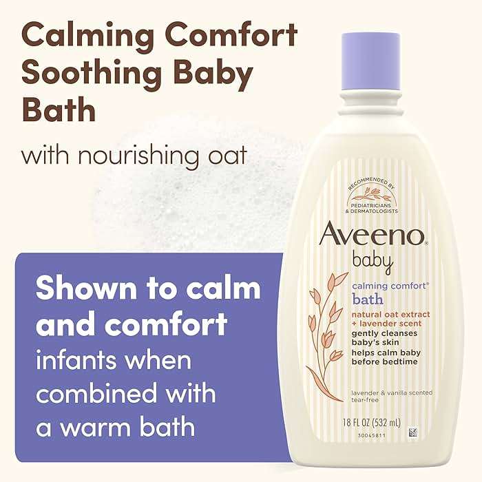Aveeno Baby Nighttime Calming Comfort Bath, Baby Body Wash for Skin & Hair with Natural Oat Extract, Soothing Lavender & Vanilla Scent, Tear-Free Formula, No Added Parabens & Phthalates, 18 Fl Oz - Image 2