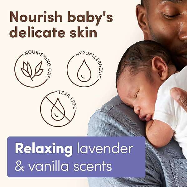 Aveeno Baby Nighttime Calming Comfort Bath, Baby Body Wash for Skin & Hair with Natural Oat Extract, Soothing Lavender & Vanilla Scent, Tear-Free Formula, No Added Parabens & Phthalates, 18 Fl Oz - Image 3