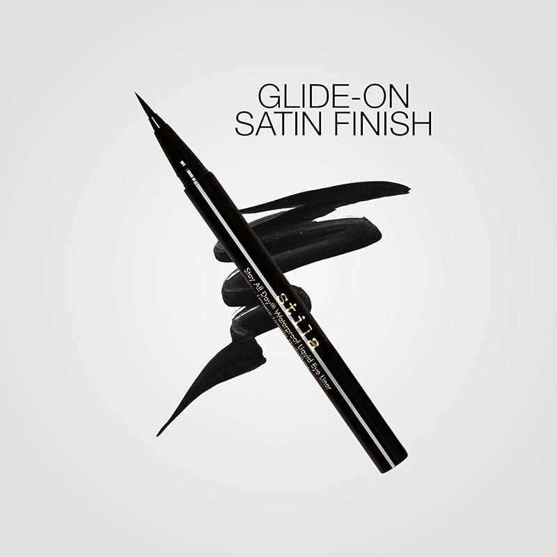 stila Waterproof Liquid Eye Liner, Stay All Day Makeup with Fine Brush Tip Lasting Satin Finish, Smudge-Proof & Transfer-Resistant - Image 4