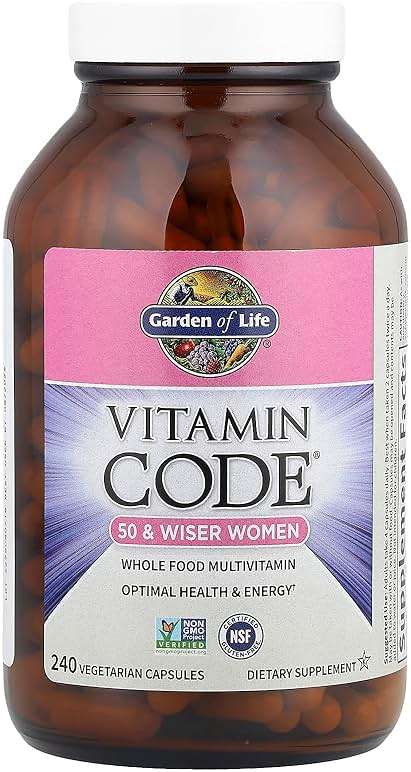 Garden of Life Vitamin Code Multivitamin for Women 50 & Over, 240 Capsules, for Women 50 Plus with B Vitamins, Vitamins A, C, D3, E & K, CoQ10, Probiotics & Enzymes - Image 4