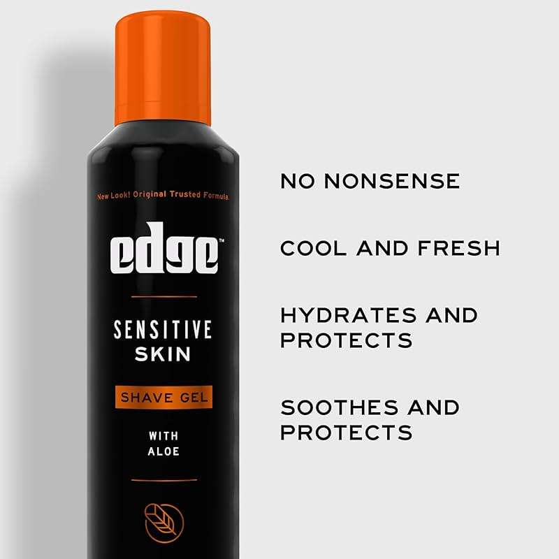 Edge Shaving Gel for Men, Sensitive Skin with Aloe, 6 Pack, Moisturizes, Protects, Soothes, Reduces Skin Irritation - Image 4