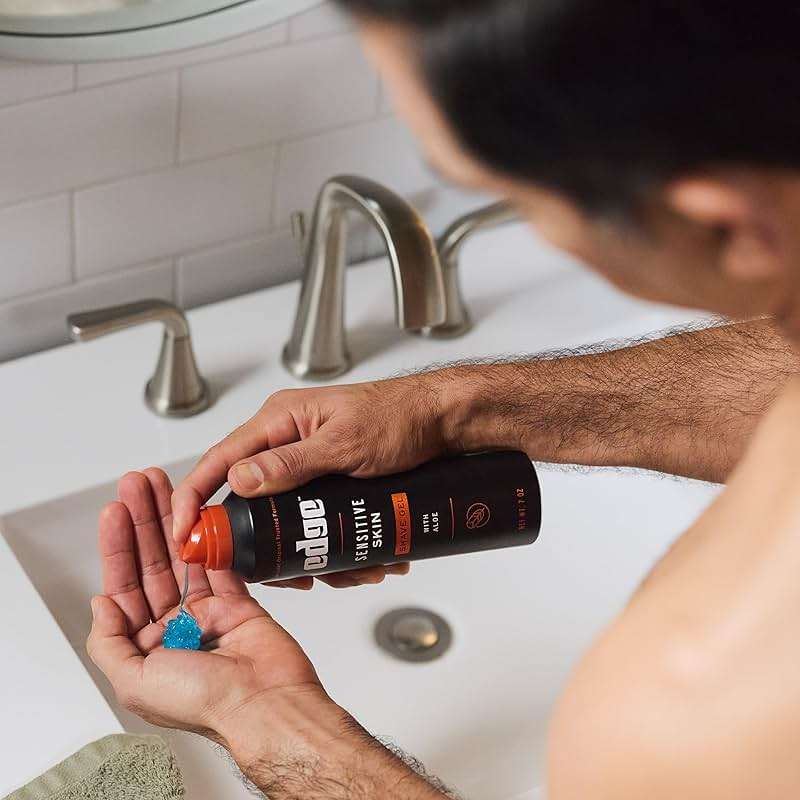 Edge Shaving Gel for Men, Sensitive Skin with Aloe, 6 Pack, Moisturizes, Protects, Soothes, Reduces Skin Irritation - Image 8