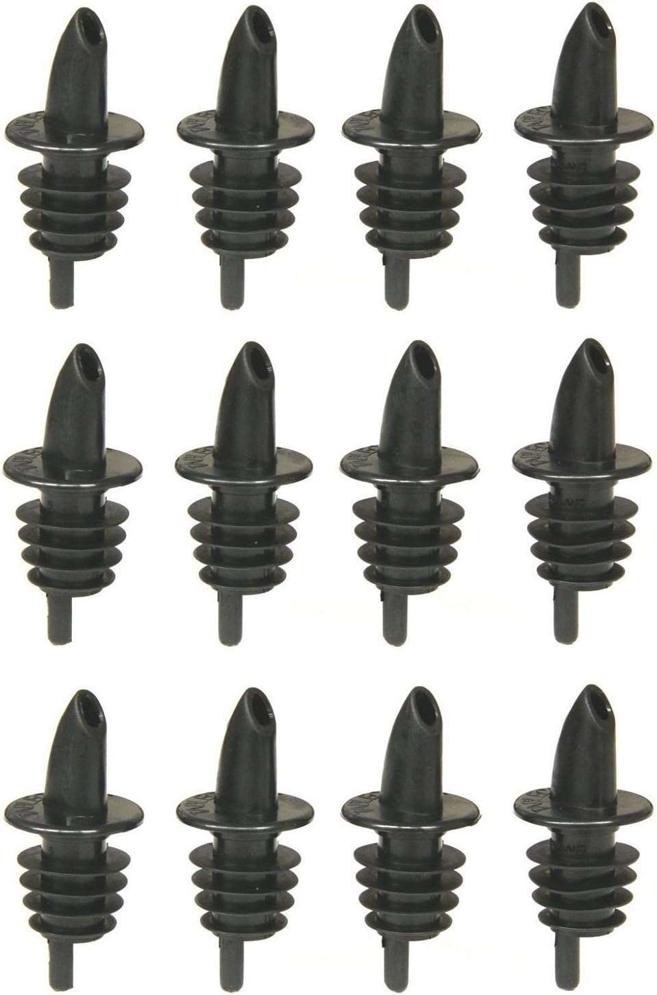 Tablecraft Free Flow Pourers, 2.5 x 1.25 Inch, 12 Count, Black - Image 1